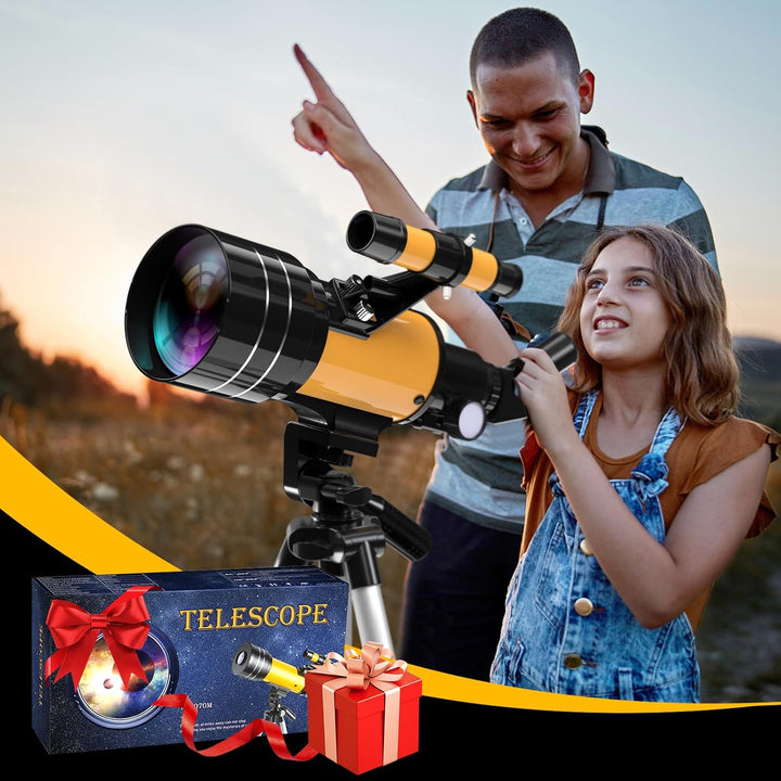 Teleskop Astronomie, 70/400mm Teleskop für Kinder & Einsteiger & Erwachsene, Teleskop Astronomisches