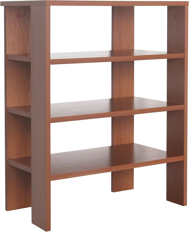 RICOO Schuhregal schmal und hoch 70x55x32cm Standregal Pressholz Eiche Dunkelbraun Rustikal WM039-ER