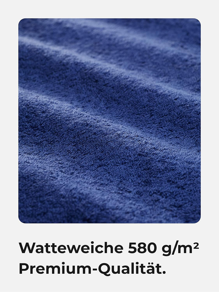 Sowel® Premium Badetuch 100x150 cm, Handtuch aus 100% Bio-Baumwolle, Hergestellt in Portugal, Marine