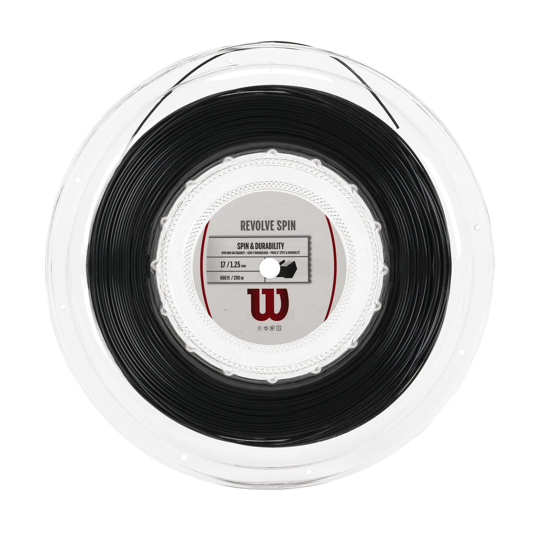 Wilson Unisex Tennissaite Revolve Spin 200 Meter 1,25 mm Schwarz, 200 Meter 1,25 mm Schwarz