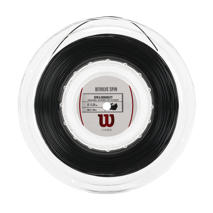 Wilson Unisex Tennissaite Revolve Spin 200 Meter 1,25 mm Schwarz, 200 Meter 1,25 mm Schwarz