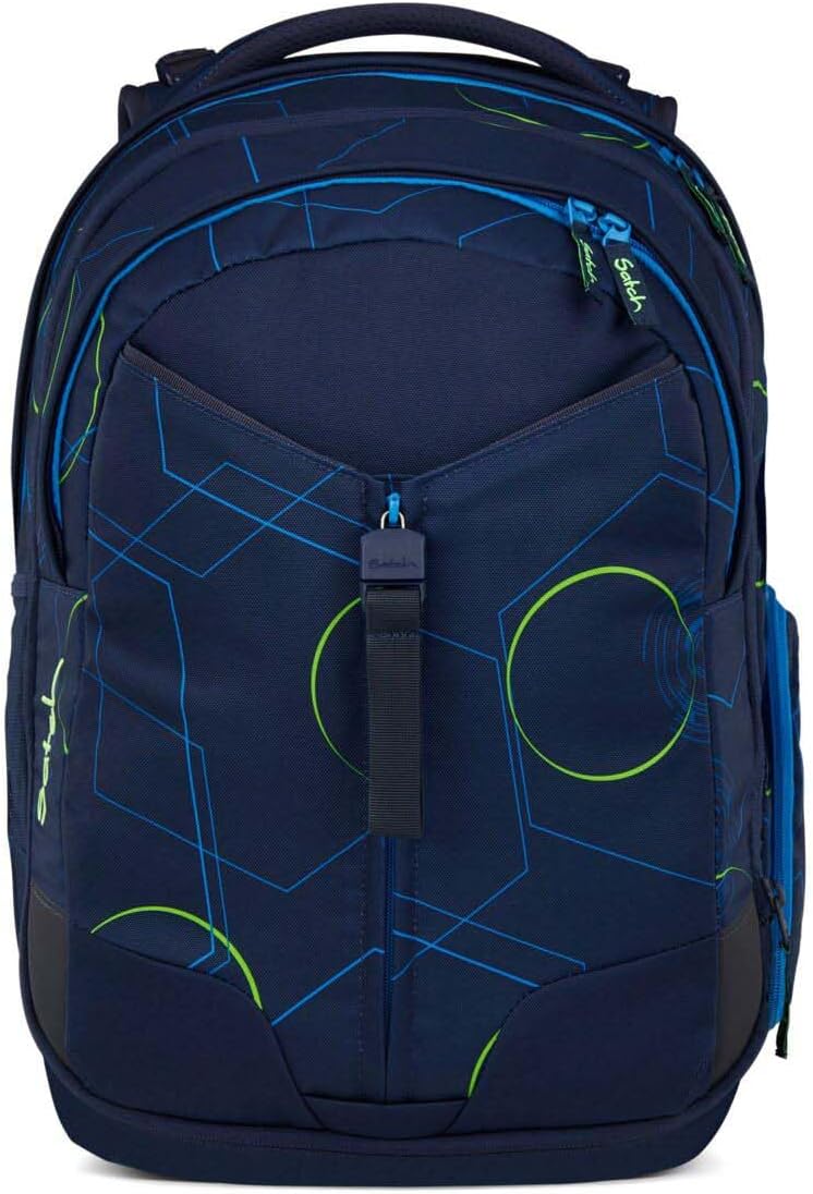 Satch Match Schulrucksack Set 3tlg. inkl. Schlamperbox und Sporttasche Blue Tech, Blue Tech