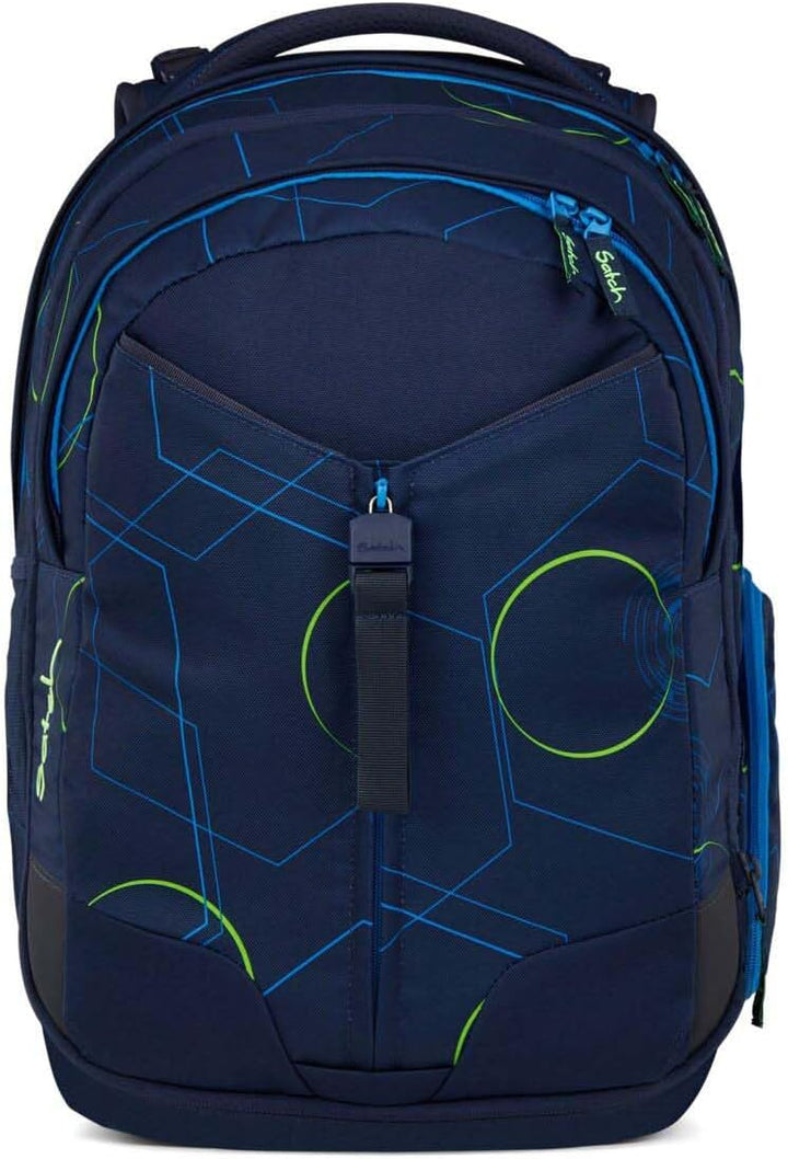 Satch Match Schulrucksack Set 3tlg. inkl. Schlamperbox und Sporttasche Blue Tech, Blue Tech
