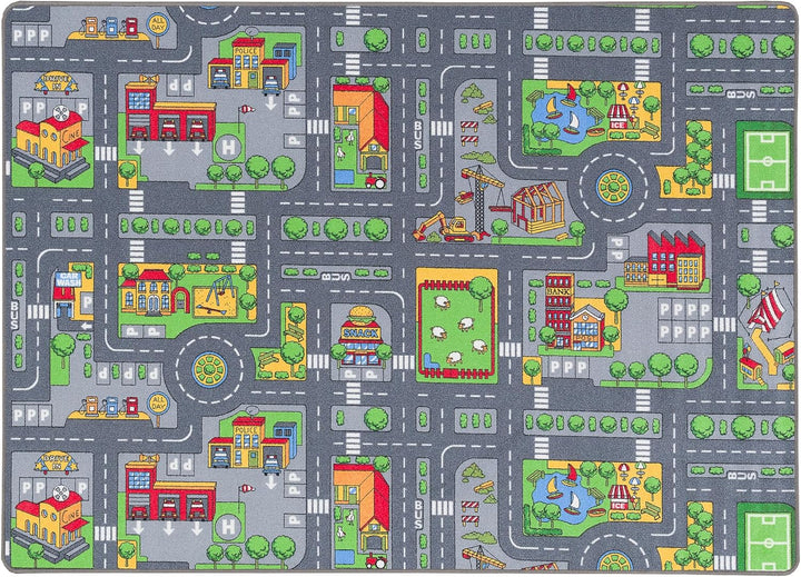 Pergamon Strassenteppich Beidseitig Kinder Spielteppiche für Kinderzimmer und Spielzimmer 200x300 cm