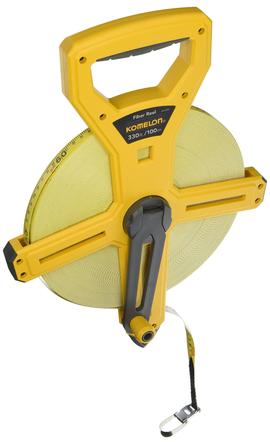 Komelon 66330IM Massband aus Fiberglas, hochsichtbar, gelb, 100 m metrisch 330ft - Inch Metric Fiber