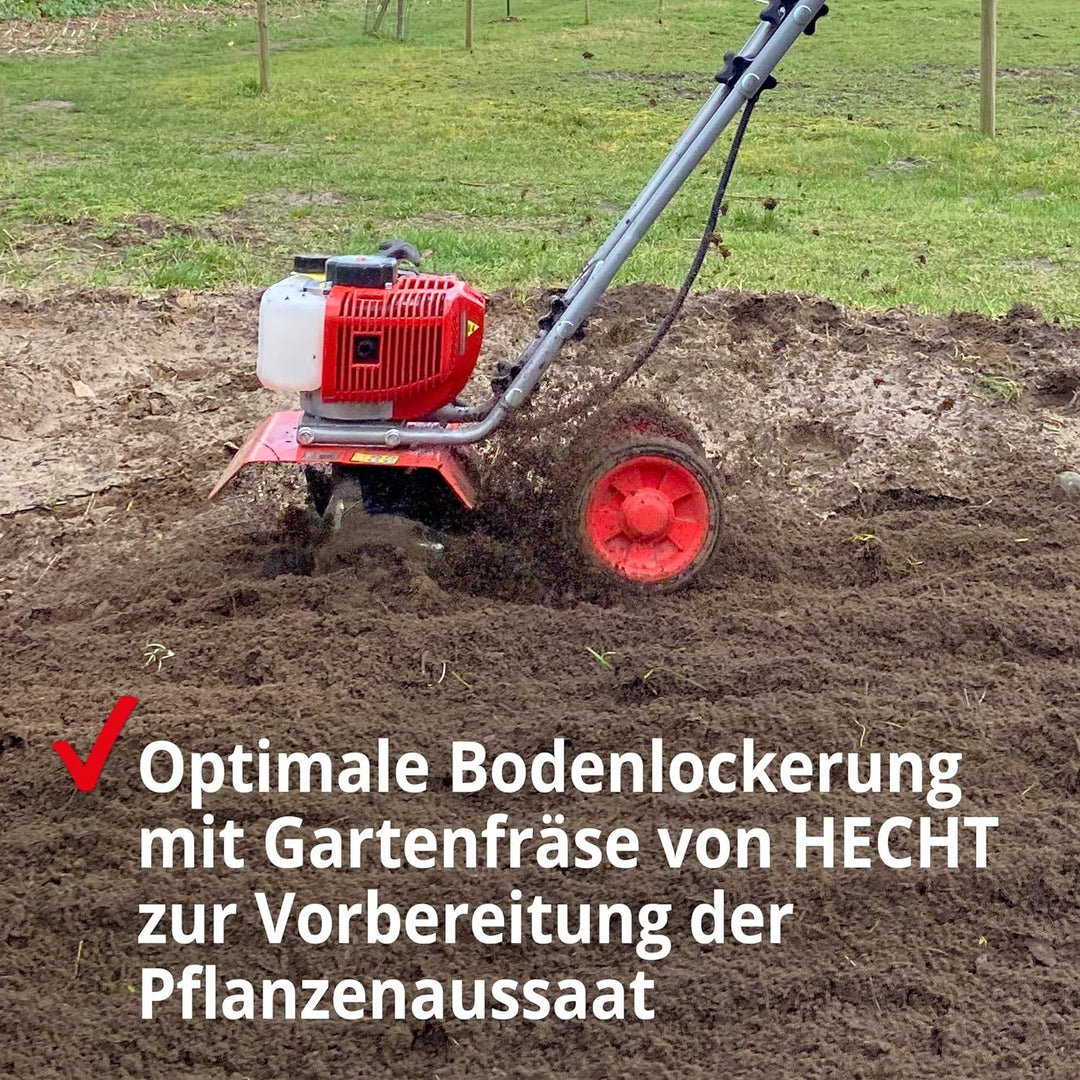 Benzin Gartenhacke (NEU) Effektive Bodenbearbeitung mit 25 cm Arbeitsbreite – 2-Takt Motor – 16 hart