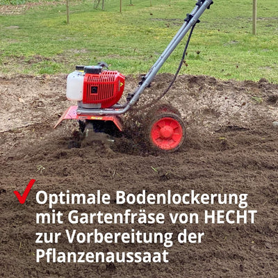 Benzin Gartenhacke (NEU) Effektive Bodenbearbeitung mit 25 cm Arbeitsbreite – 2-Takt Motor – 16 hart