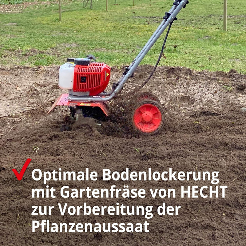 Benzin Gartenhacke (NEU) Effektive Bodenbearbeitung mit 25 cm Arbeitsbreite – 2-Takt Motor – 16 hart