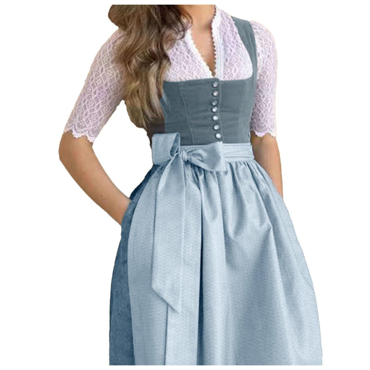 Generisch Dirndl Damen midi Lang Dirndl Trachtenkleid Trachtenrock Komplettsets Trachtenmode Trachte