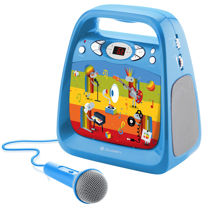 GOGEN Kinderkaraoke und CD Player I USB I MP3 I Mikrofon inklusive I Kopfhörerausgang I tragbar I Ba