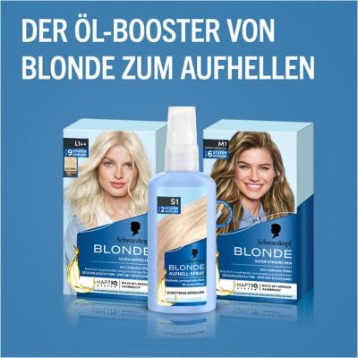 Schwarzkopf Blonde Aufheller S1 Stufe 3 (2x 125 ml), Aufhellspray zum Haare aufhellen um bis zu 2 St