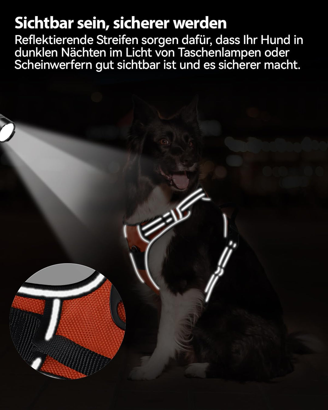 Joytale Hundegeschirr mittelgrosse Hunde, reflektierendes Geschirr Hund,luftdurchlässige Hundegeschi
