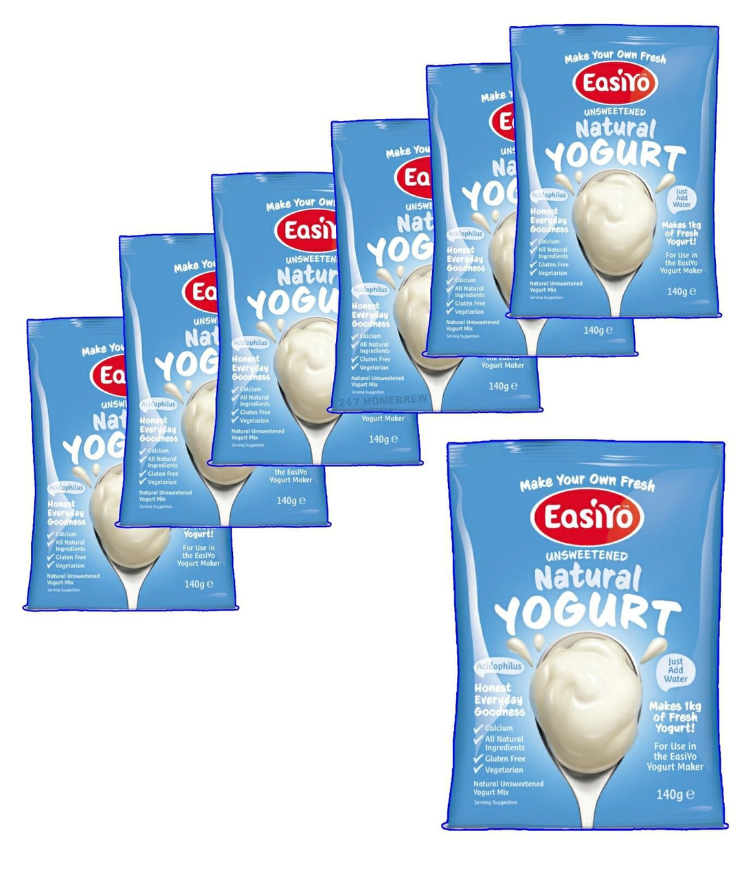EasiYo Joghurt-Unterlage für Naturjoghurt, mit EasiYo Joghurtbereiter, 7 Stück