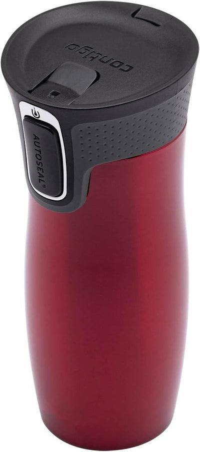 Contigo West Loop Thermobecher aus Edelstahl in der Farbe Rot mit 470ml, Masse: 8cm x 9cm x 20,5cm,