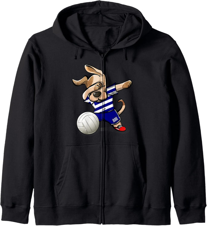 Tupfender Hund Griechenland Volleyball Griechische Flagge Kapuzenjacke