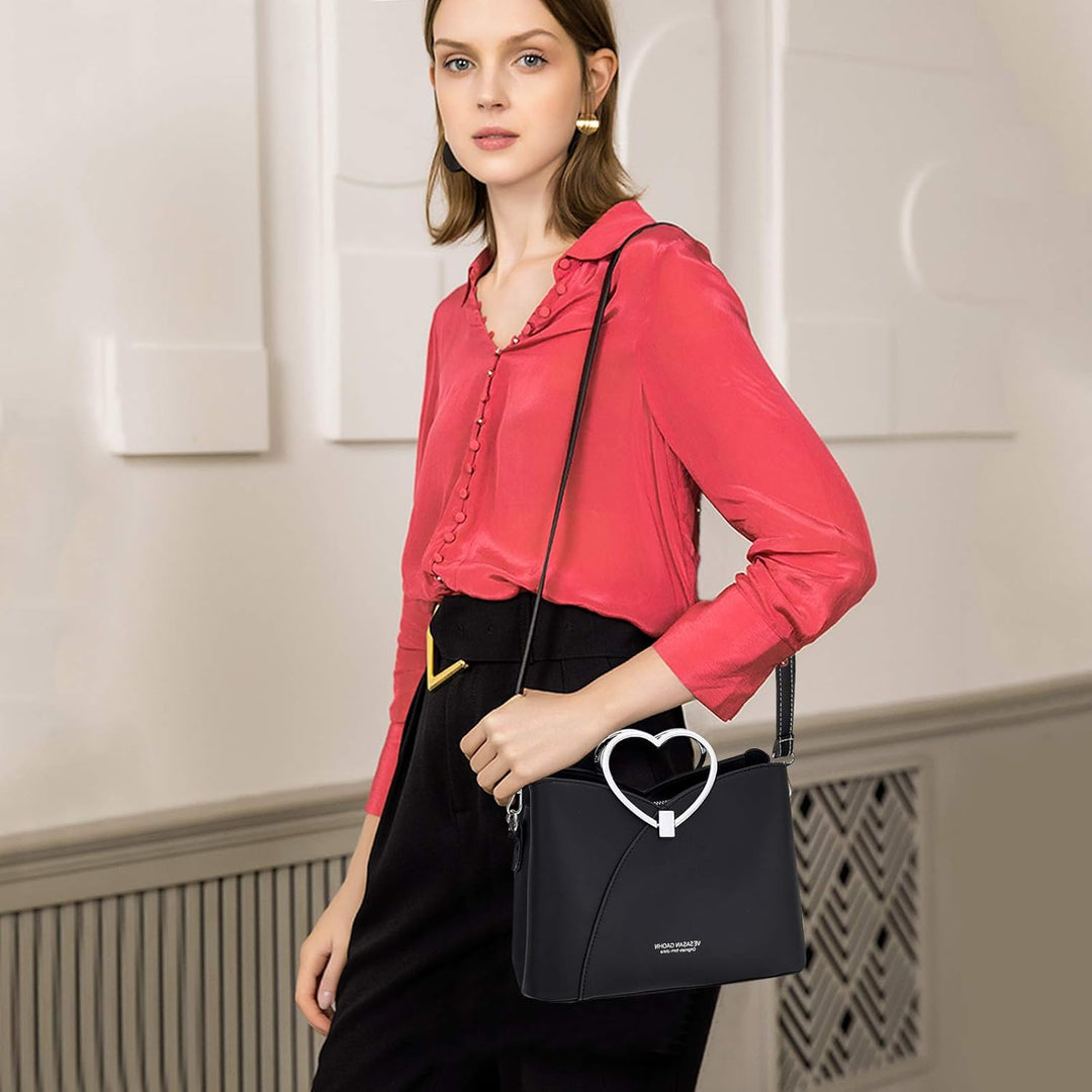 NICOLE &amp; DORIS Fashion Handtasche für Damen Umhängetasche Wasserdichte Schultertaschen PU-Leder Henk