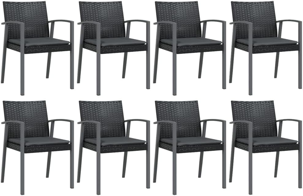 Festnight Poly Rattan Sitzgruppe Gartenmöbel Set Garten Essgruppe 9 Personen Gartenmöbel Set mit 6 G
