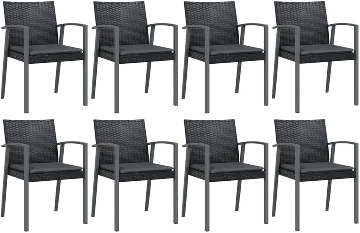 Festnight Poly Rattan Sitzgruppe Gartenmöbel Set Garten Essgruppe 9 Personen Gartenmöbel Set mit 6 G