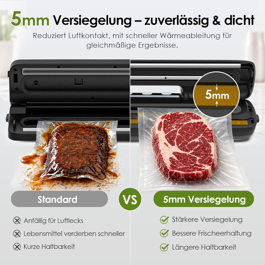 Kitchen in the box Vakuumiergerät 5-in-1 Vakuumierer für Lebensmittel, automatische Nass-/Trocken-Ve