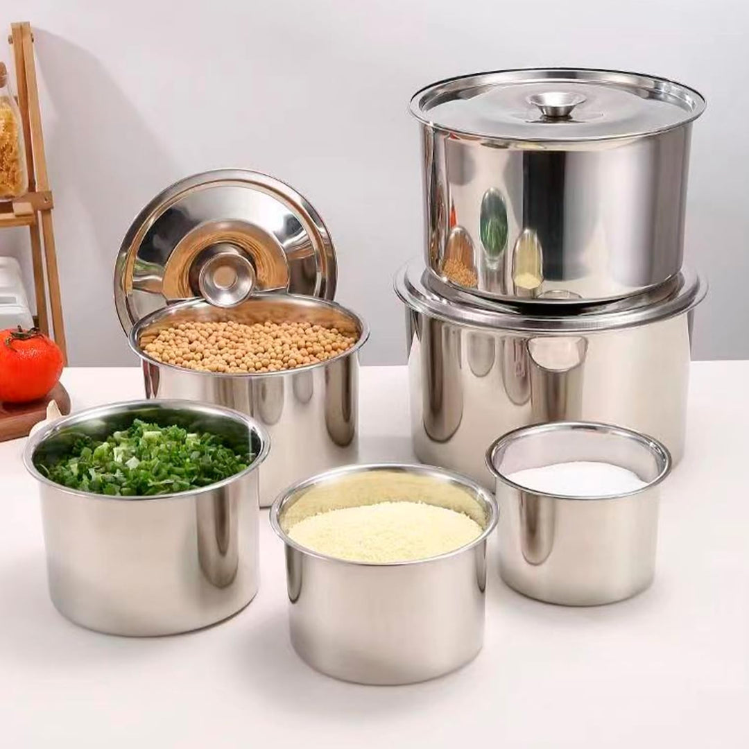 Edelstahl Stahl Topf, Stockpot mit Deckelinduktionstopf Hotelpfannen aus Edelstahl Runde Stapelbare