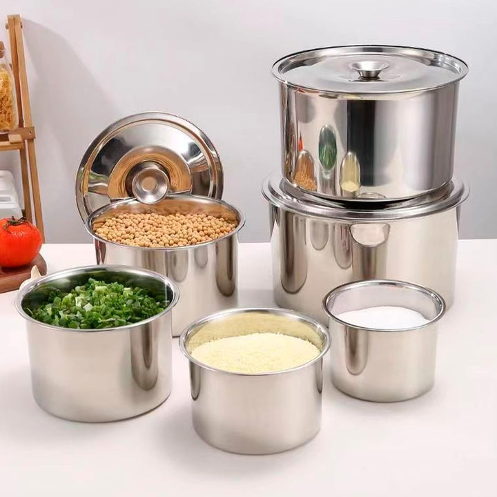 Edelstahl Stahl Topf, Stockpot mit Deckelinduktionstopf Hotelpfannen aus Edelstahl Runde Stapelbare