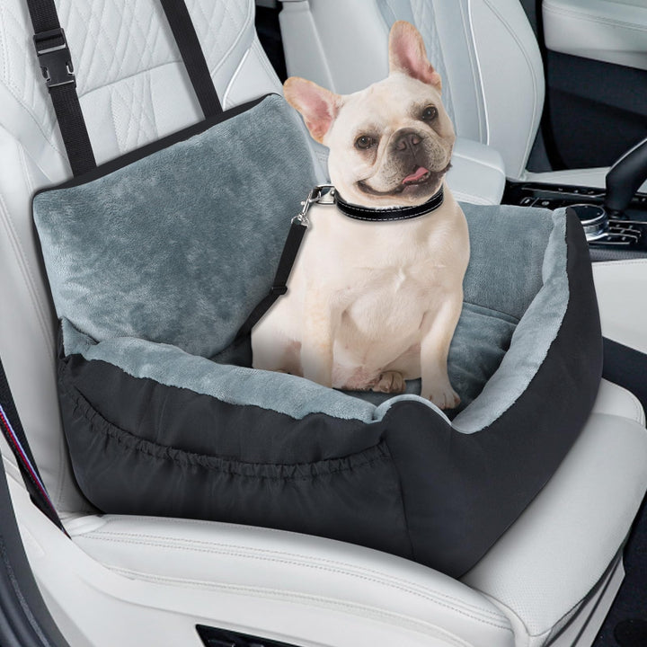 Lannvan Hunde Autositz, rutschfest Hundeautositz Hundesitz Kleine Hunde mit Stabil Sicherheitsgurt,