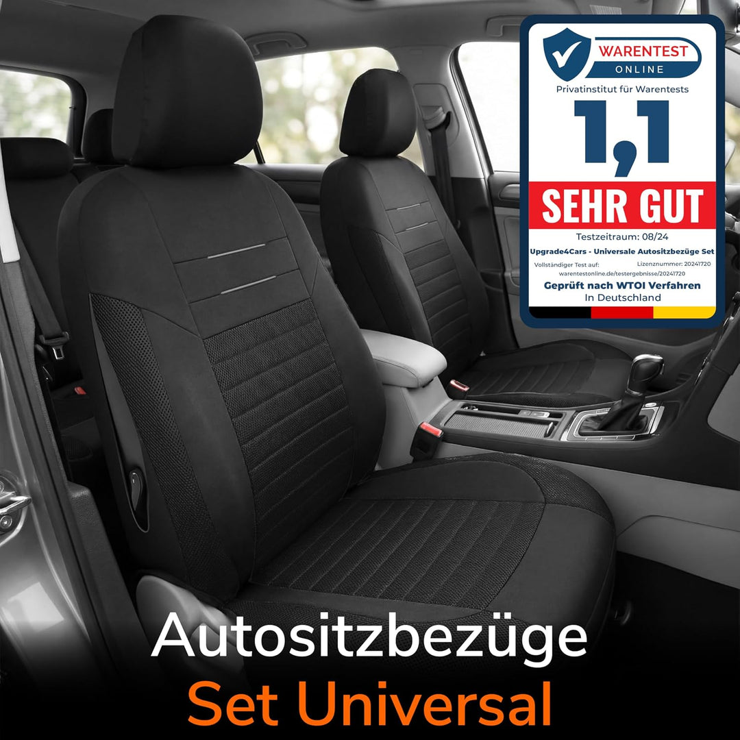 Upgrade4cars Auto-Sitzbezüge Set Universal Version 2026 | Autoschonbezüge Vordersitze &amp; Rückbank | A