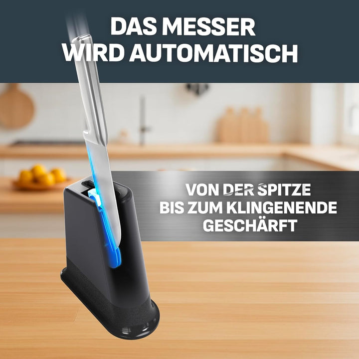 Tefal EverSharp Pro Kochmesser 20 cm mit selbstschärfendem Messerblock, patentierte Schärftechnologi