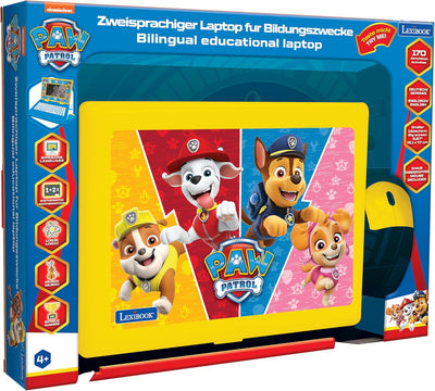 Lexibook, Paw Patrol, Zweisprachiger und pädagogischer Laptop Deutsch/Englisch, Spielzeug für Kinder