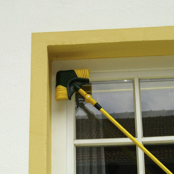 florasun Krallen Eckbesen mit 3,9 m Teleskopstiel, Dachrinnenreiniger, 45° Winkeladapter, Dachrinnen