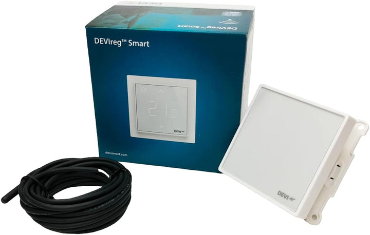 DEVI Raum+BodenThermostat 140F1141 RAL9010 Raumthermostat/Uhrenthermostat 5703466239636, White x Whi