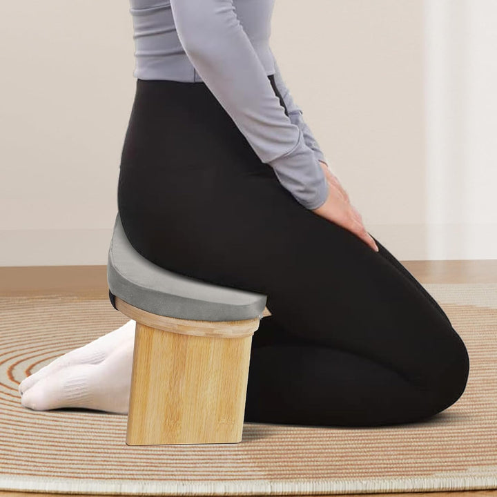BAOCHADA Meditationsbank – Klappbare Ergonomische Bambus-Meditationsbank mit Bequemem Kissen, zum Kn
