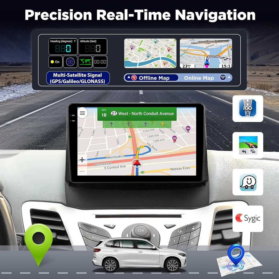 [4+64G] Android Radio für Ford Fiesta 2009-2017: 9 Zoll Incell HD Touchscreen Fiesta Autoradio mit D