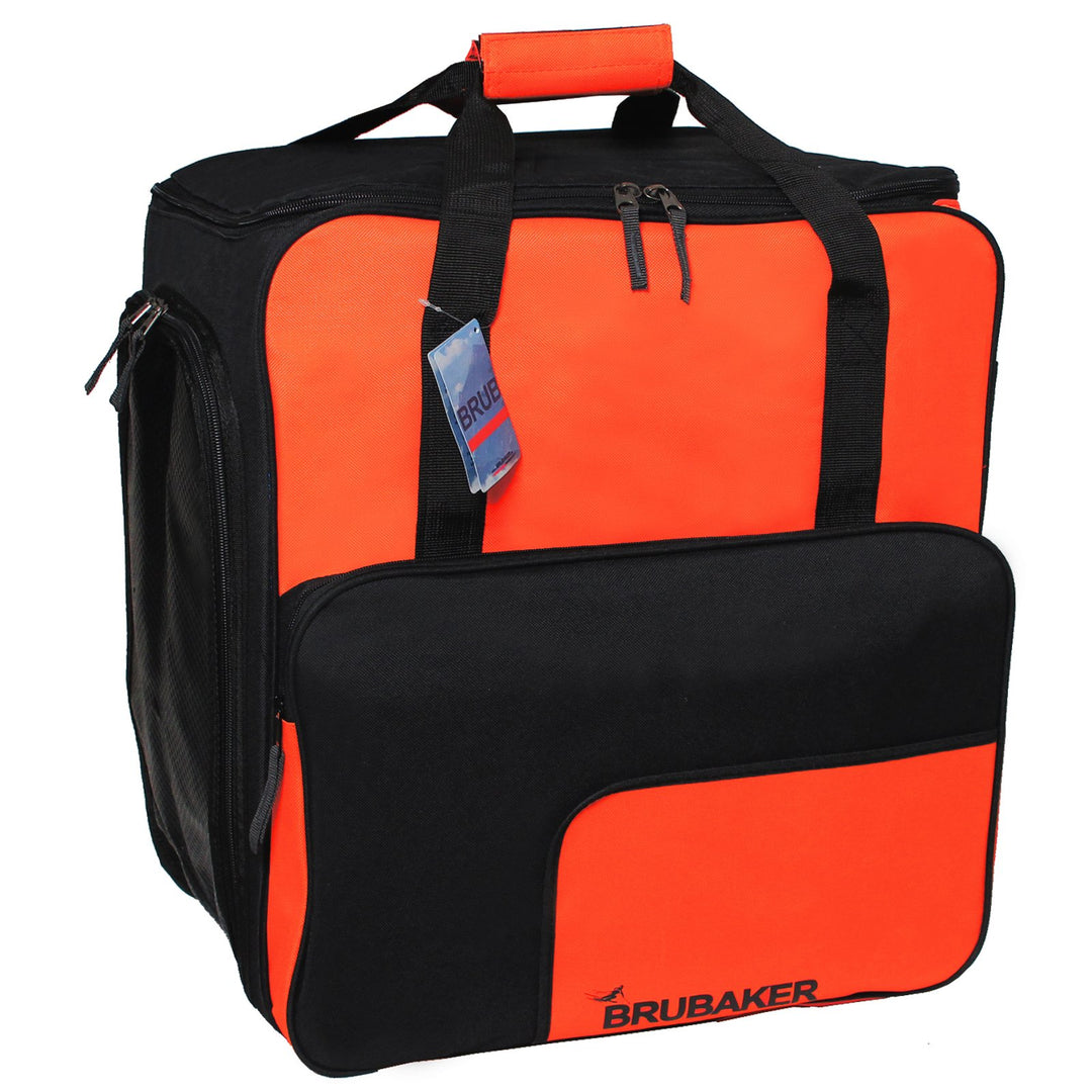 BRUBAKER SUPER Function 2.0 Skischuhtasche Helmtasche Rucksack Orange/Schwarz/Weiss, Orange/Schwarz/