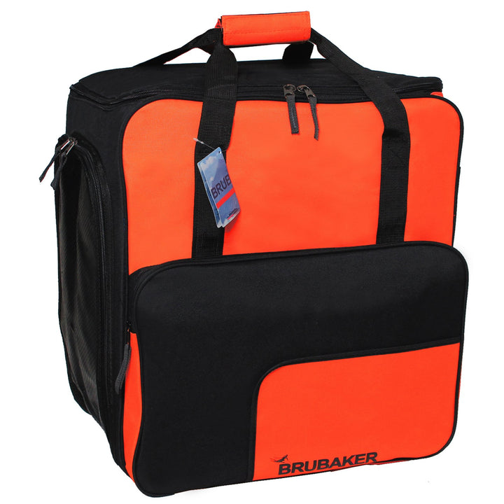 BRUBAKER SUPER Function 2.0 Skischuhtasche Helmtasche Rucksack Orange/Schwarz/Weiss, Orange/Schwarz/