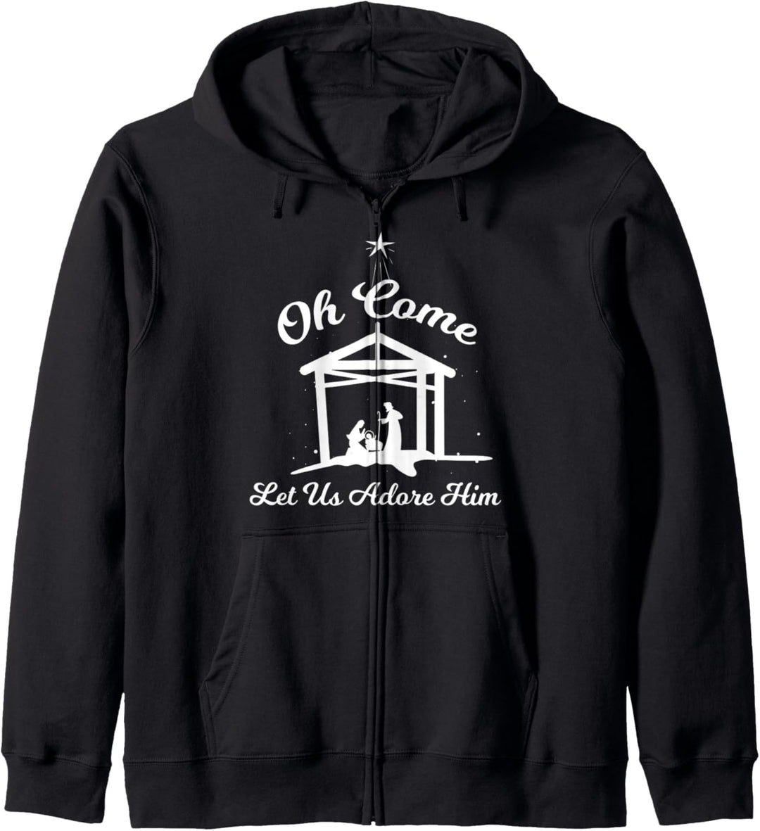 Let us Adore Him - Weihnachten Advent Krippe Kapuzenjacke