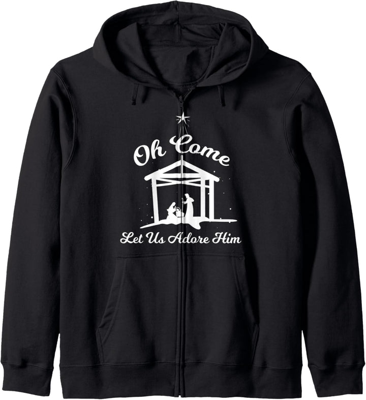 Let us Adore Him - Weihnachten Advent Krippe Kapuzenjacke