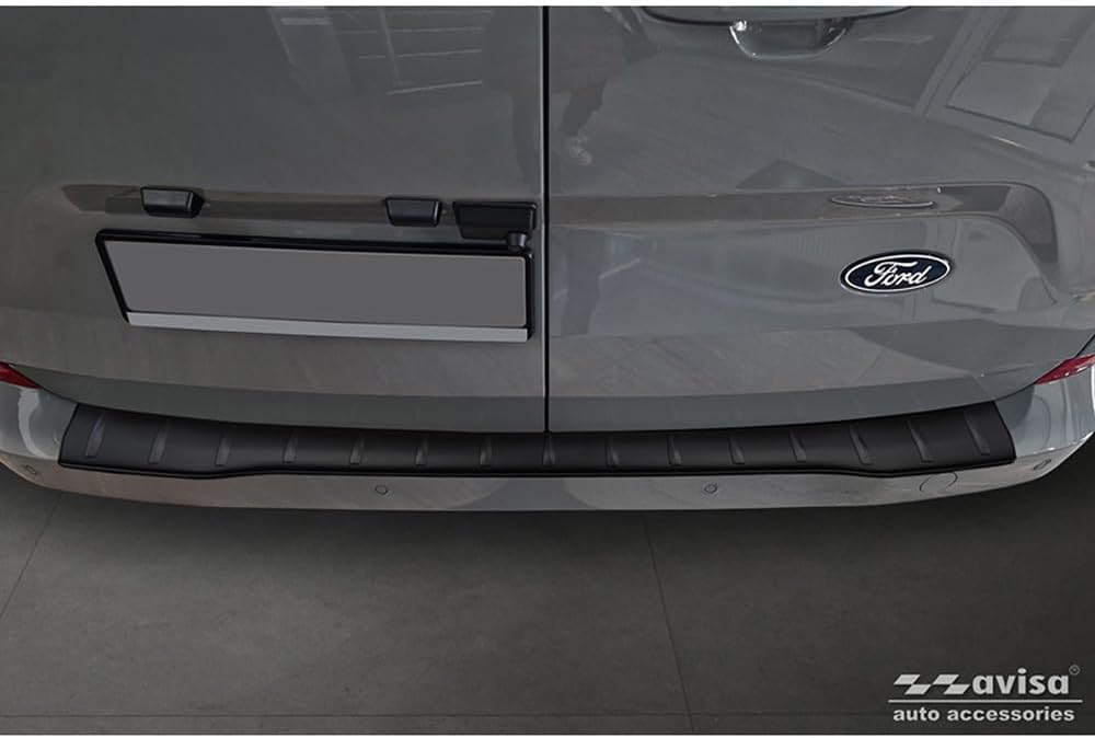 Avisa Matt-Schwarz Edelstahl Heckstossstangenschutz kompatibel mit Ford Transit Custom & Tourneo Cus