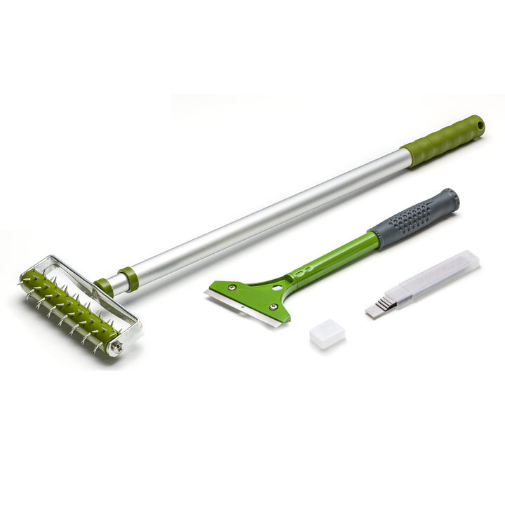 Colorus Tapetenentferner Set 3 tlg | Tapetenschaber 10cm Bodenschaber Tapetenlöser | Stachelwalze Ig