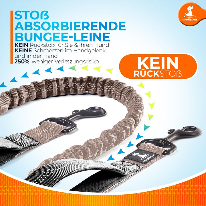 Joggingleine für Hunde zum Laufen, Joggen, Wandern | 2 in 1 Joggingleine und Normale Hundeleine für