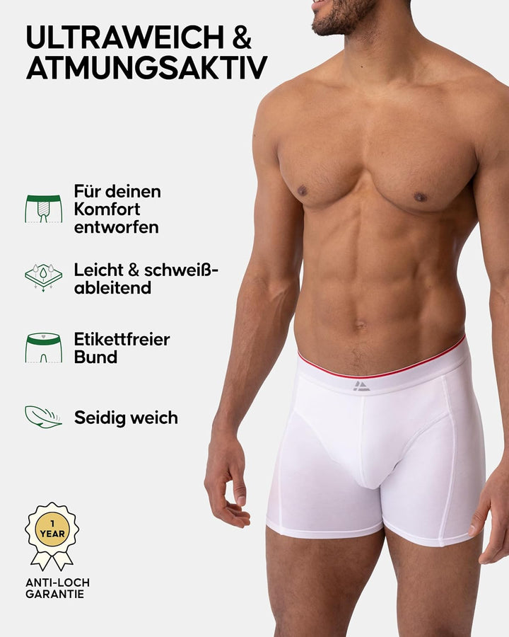 DANISH ENDURANCE Bambus Boxershorts Herren, Superweiche Unterhosen Männer, Atmungsaktiv & Etikettfre