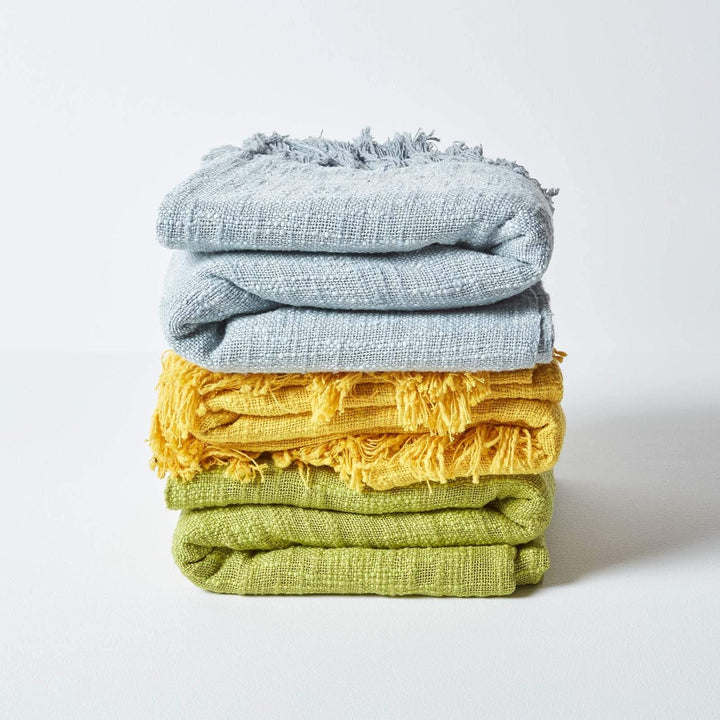 Homescapes extra grosse Tagesdecke Nirvana, grün, Wohndecke/Sofaüberwurf aus 100% Baumwolle, 225 x 3