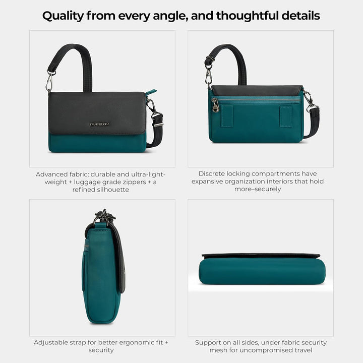 Travelon Unisex Anti-Theft Addison Convertible Crossbody/Belt Bag Gürteltasche Evergreen, Evergreen