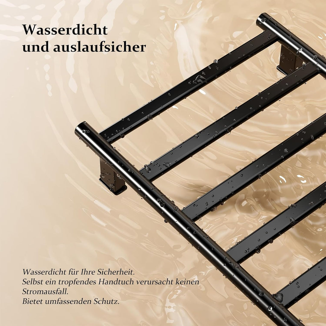 Handtuchheizkörper Elektrisch, Badheizkörper Handtuchhalter, Wählbare Temperatur, Touch Control LED-