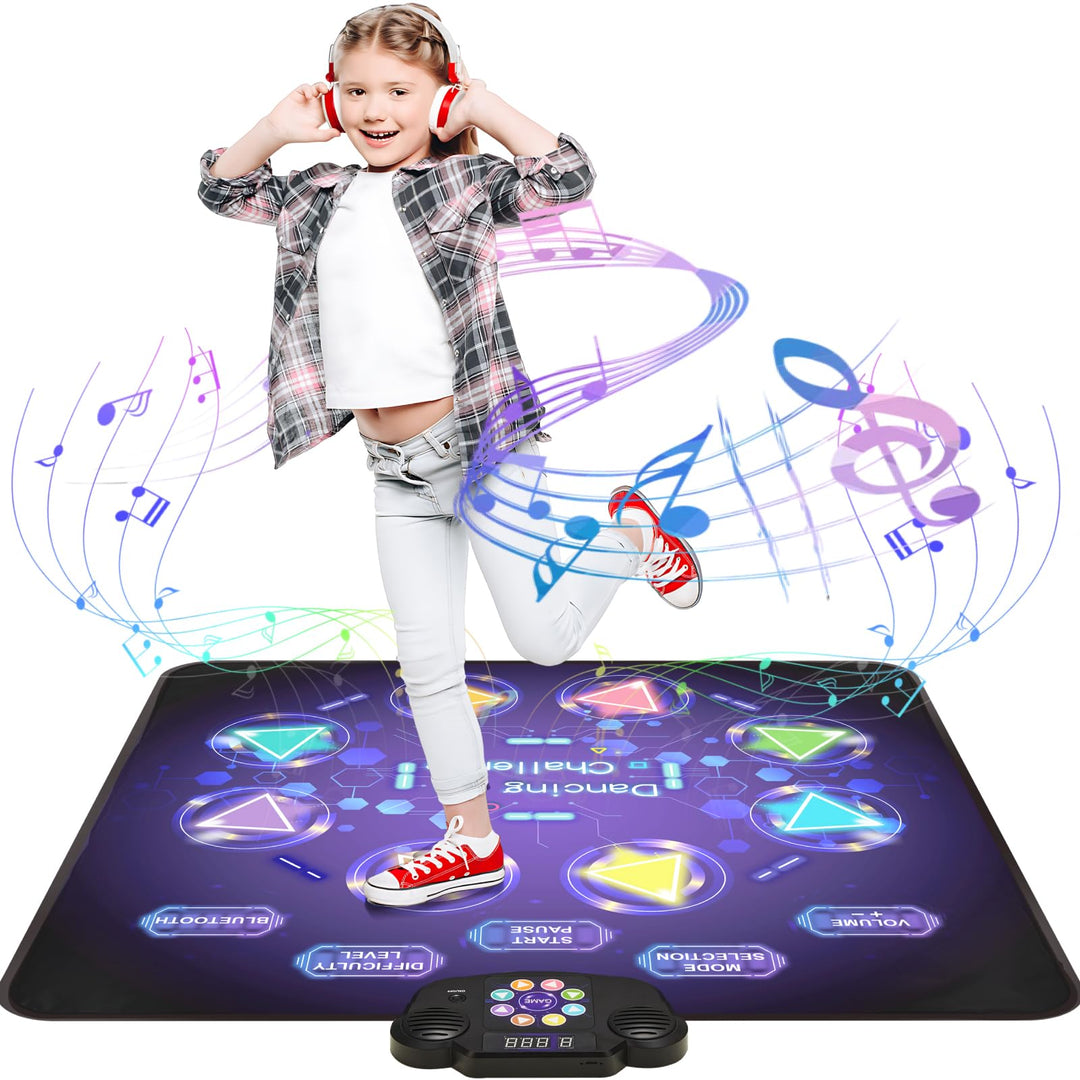 Tanzmatte Für Kinder, LED Licht-Tanzpad Mit 8 Tasten, Integrierter Musik, Bluetooth, 8 Modi, Kinder