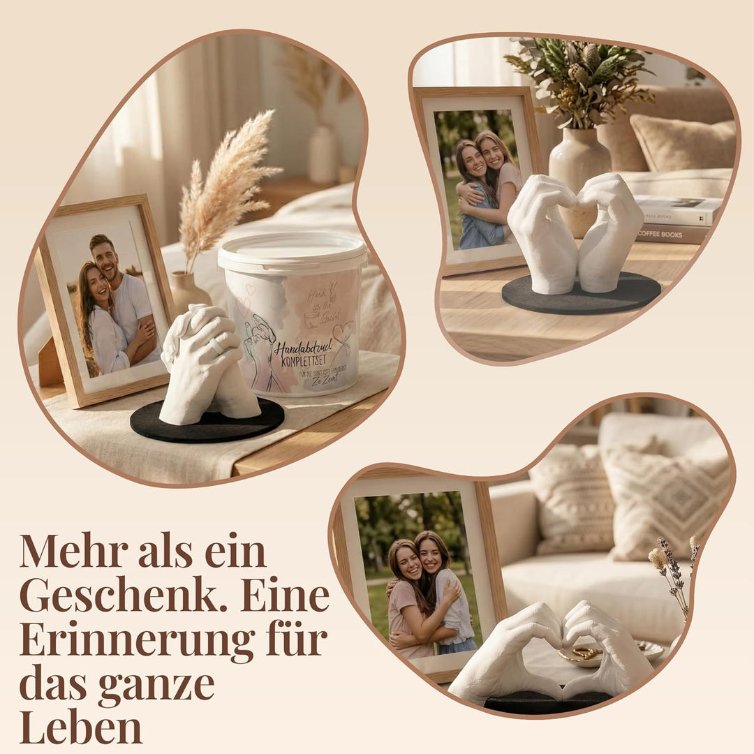 3D Handabdruck Set für Paare Hochwertiges Gipsabdruckset Hände Jahrestag Geschenk für Ihn und Sie, P