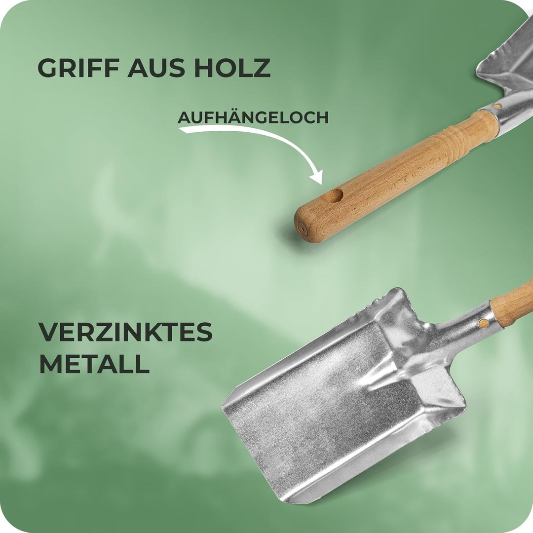 Kohleschaufel Kohlelöffel Ascheschaufel Schaufel Kamin Ofenschaufel (4, Kohleschaufel verzinkt), 4