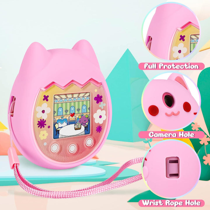 Meetikar Silikon Hülle und Hartschalenkoffer kompatibel mit Tamagotchi Pix Virtuelles Haustierspielz