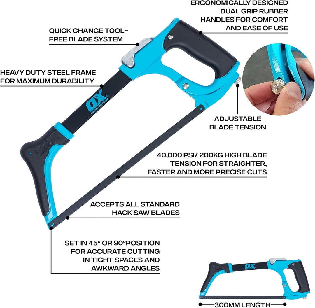OX Pro High Tension Hacksaw 12" Regular, Regular