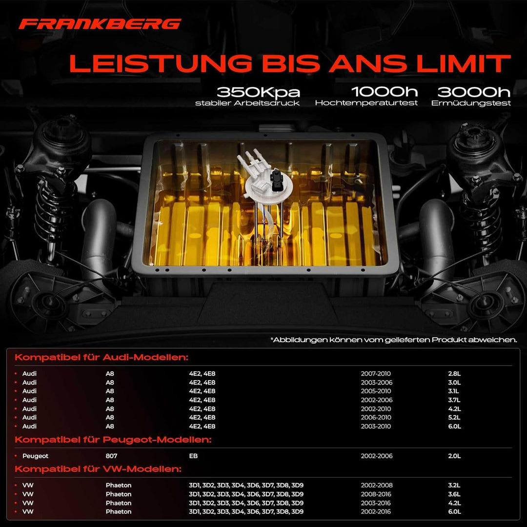 Kraftstoffpumpe Benzinpumpe für A8 4E 807 E Phaeton 3D 2.0L Diesel 2.8L-6.0L Benzin 2002-2016 3D0919